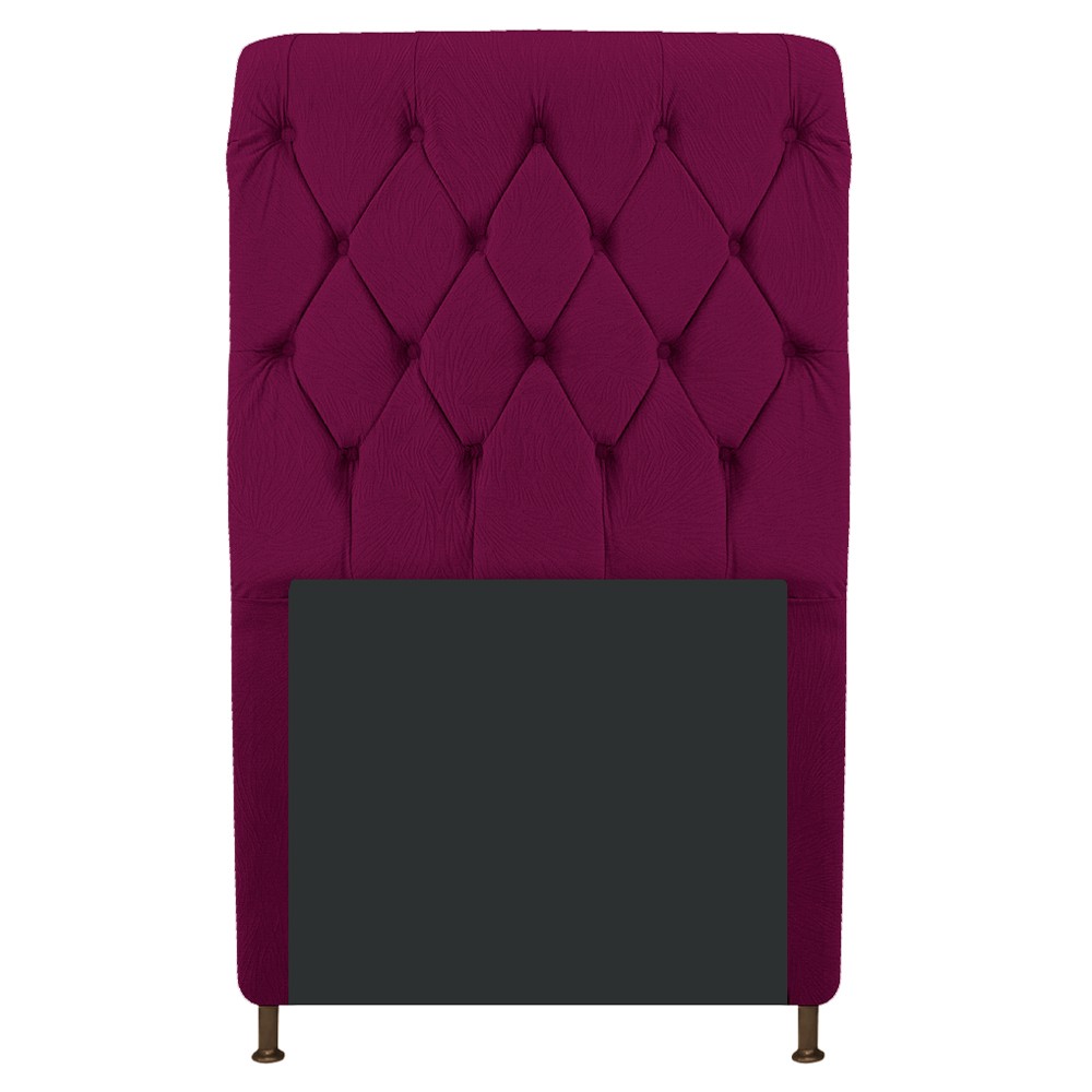Cabeceira Estofada Cristal 100 cm Solteiro Com Capitonê Suede Bordô - Amarena Móveis