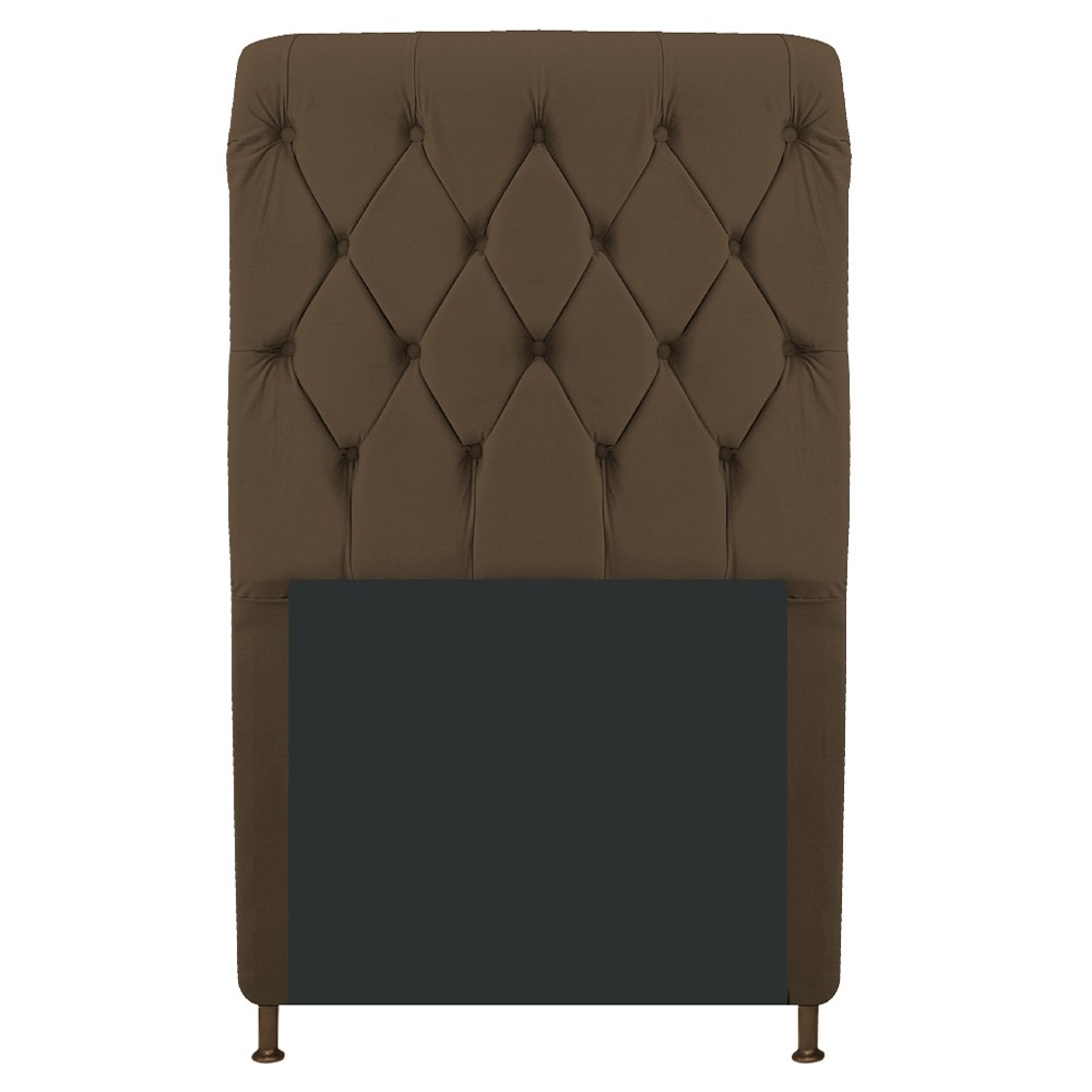 Cabeceira Estofada Cristal 100 cm Solteiro Com Capitonê Suede Marrom - Amarena Móveis