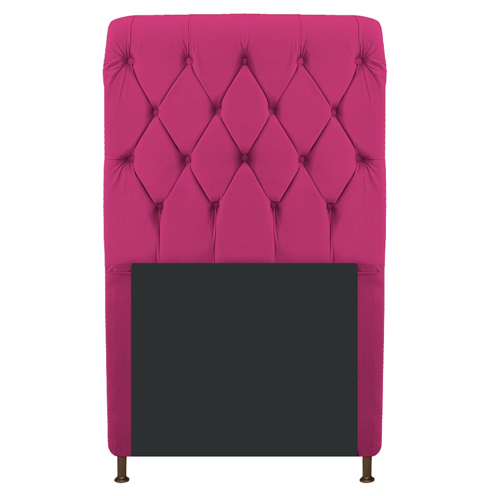 Cabeceira Estofada Cristal 100 cm Solteiro Com Capitonê Suede Pink - Amarena Móveis