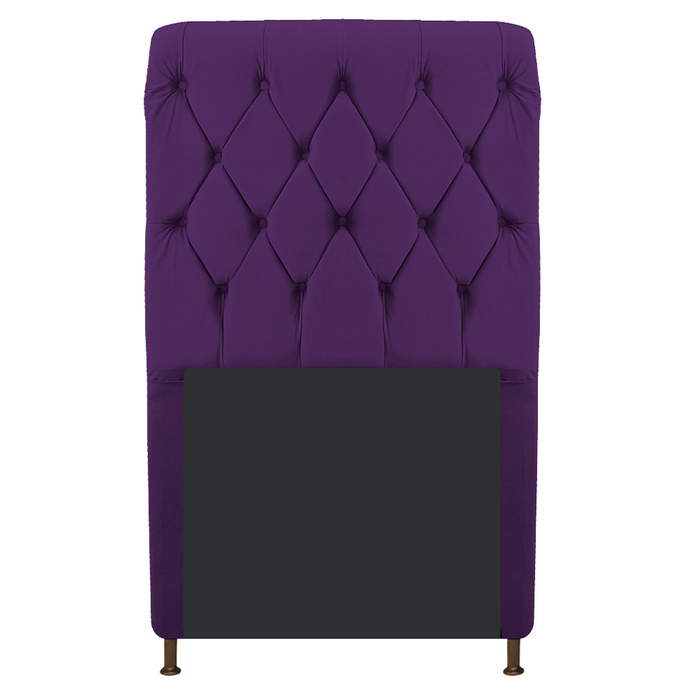Cabeceira Estofada Cristal 100 cm Solteiro Com Capitonê Suede Roxo - Amarena Móveis