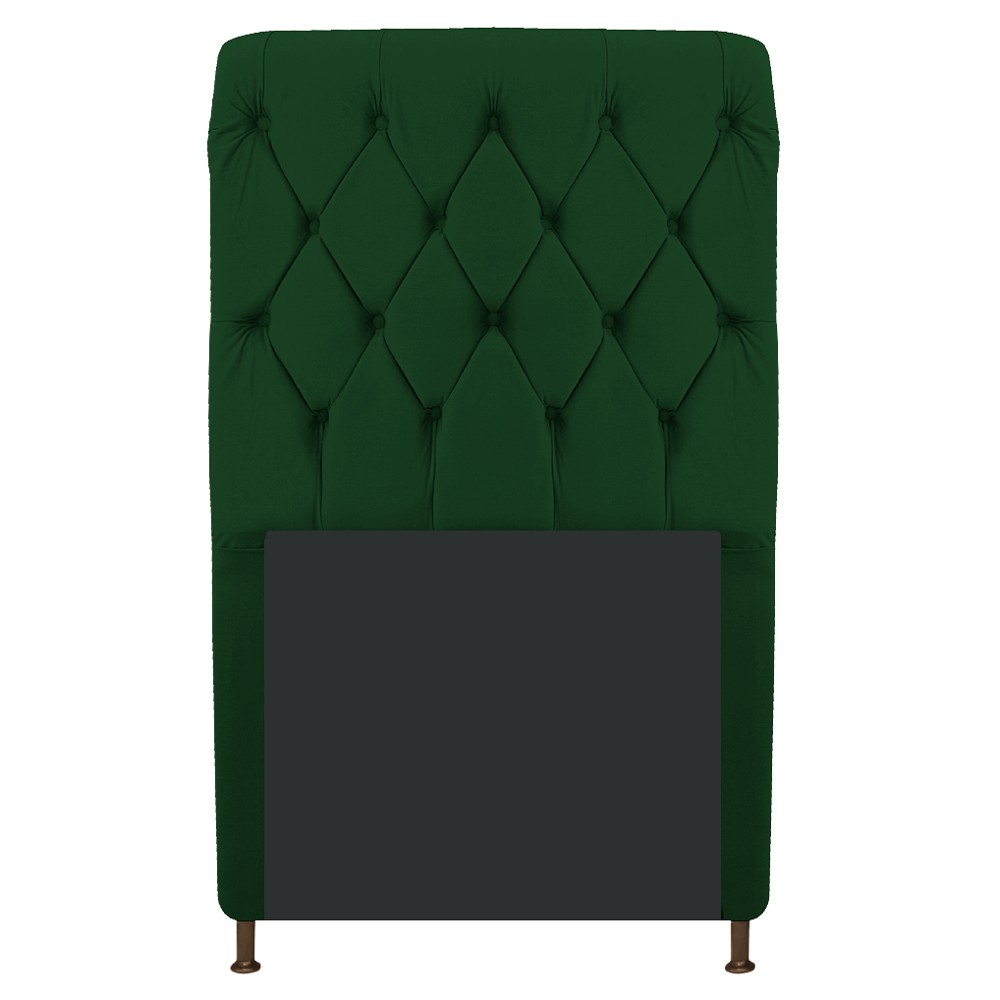 Cabeceira Estofada Cristal 100 cm Solteiro Com Capitonê Suede Verde - Amarena Móveis