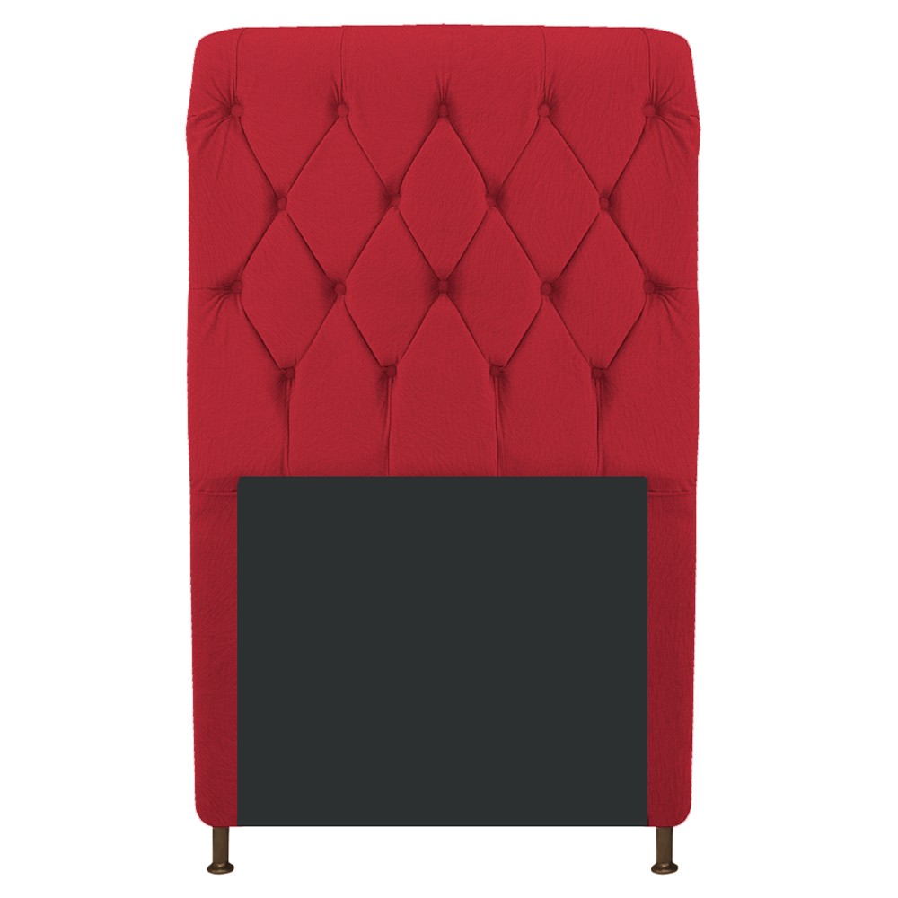 Cabeceira Estofada Cristal 100 cm Solteiro Com Capitonê Suede Vermelho- Amarena Móveis