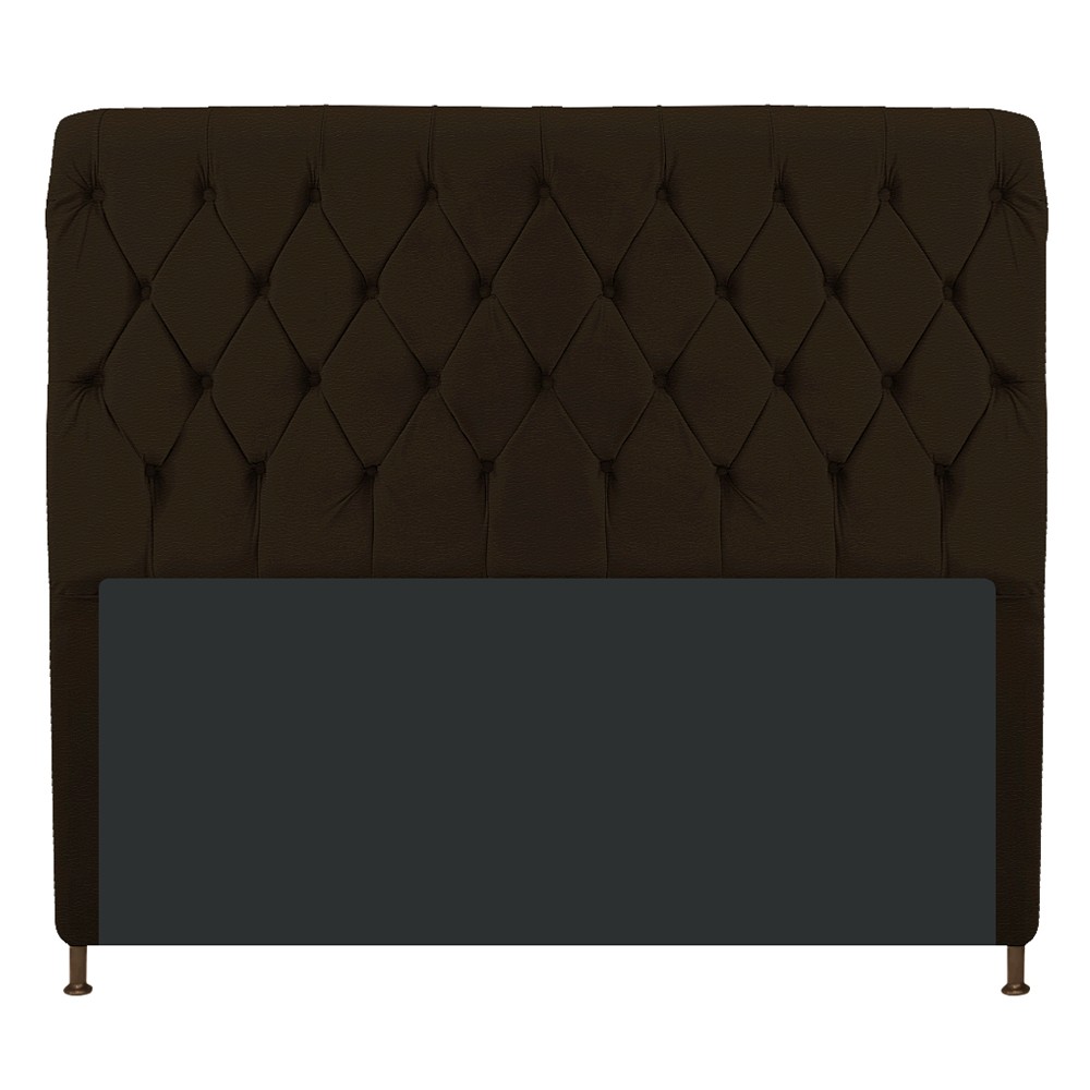 Cabeceira Estofada Cristal 140 cm Casal Com Capitonê Corano Marrom - Amarena Móveis