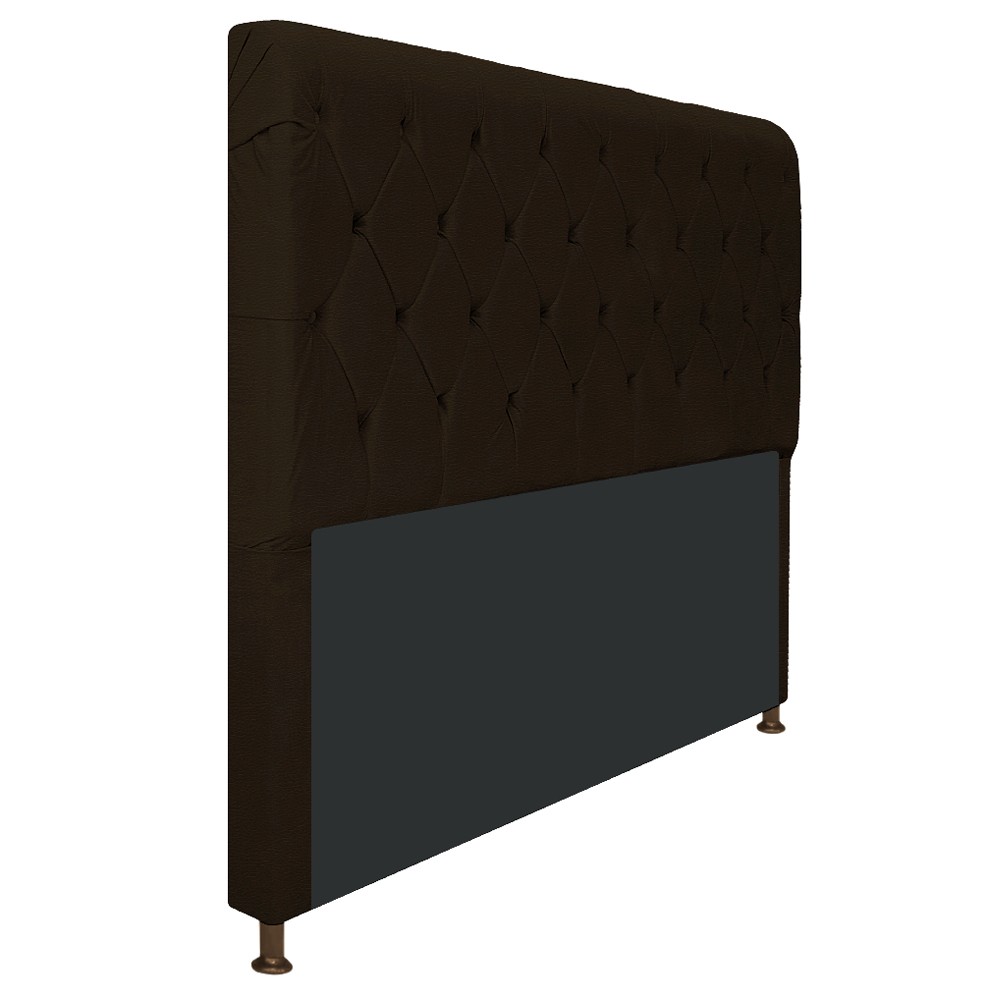 Cabeceira Estofada Cristal 140 cm Casal Com Capitonê Corano Marrom - Amarena Móveis