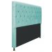 Cabeceira Estofada Cristal 140 cm Casal Com Capitonê Suede Azul Tiffany - Amarena Móveis