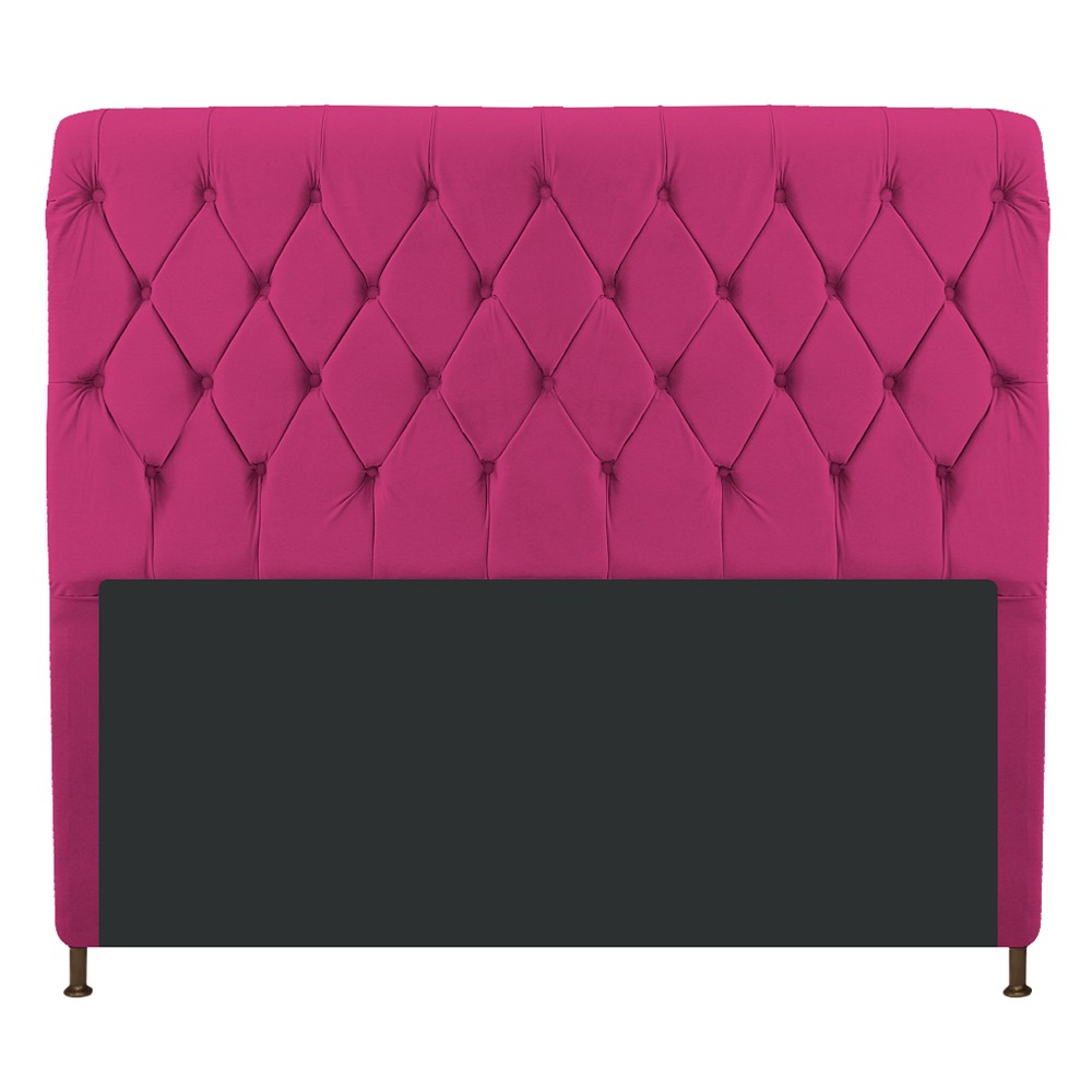Cabeceira Estofada Cristal 140 cm Casal Com Capitonê Suede Pink - Amarena Móveis