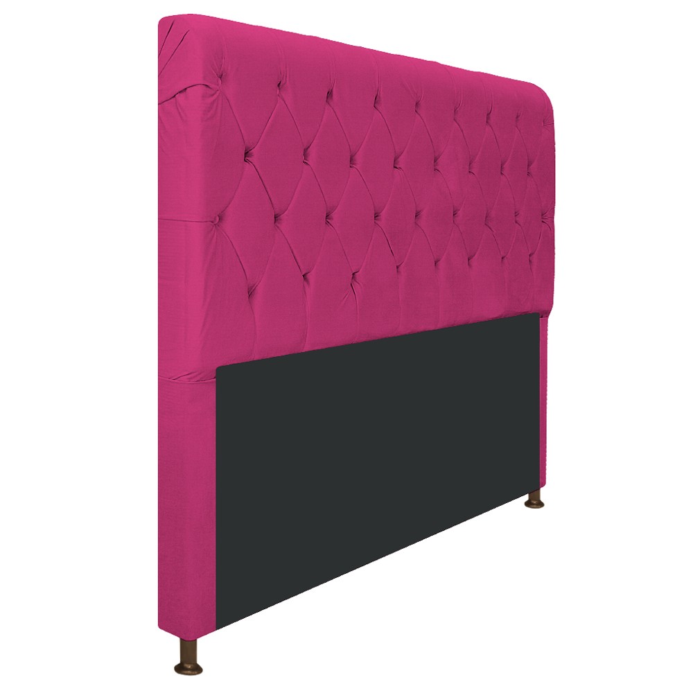 Cabeceira Estofada Cristal 140 cm Casal Com Capitonê Suede Pink - Amarena Móveis