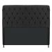 Cabeceira Estofada Cristal 140 cm Casal Com Capitonê Suede Preto - Amarena Móveis