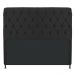 Cabeceira Estofada Cristal 160 cm Queen Size Com Capitonê Corano Preto- Amarena Móveis