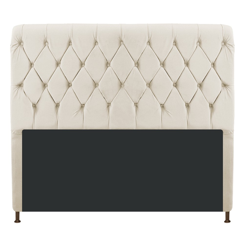Cabeceira Estofada Cristal 195 cm King Size Com Capitonê Corano Bege - Amarena Móveis