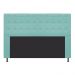 Cabeceira Estofada Dama 140 cm Casal Com Botonê  Suede Azul Tiffany - Amarena Móveis