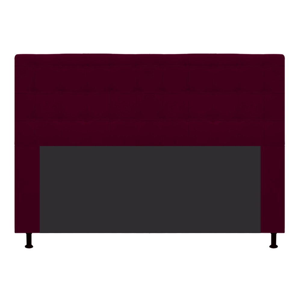 Cabeceira Estofada Dama 140 cm Casal Com Botonê  Suede Bordô - Amarena Móveis