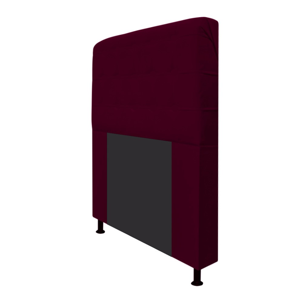 Cabeceira Estofada Dama 140 cm Casal Com Botonê  Suede Bordô - Amarena Móveis
