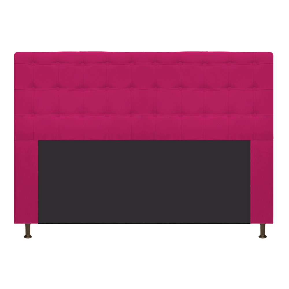 Cabeceira Estofada Dama 140 cm Casal Com Botonê  Suede Pink - Amarena Móveis