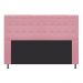 Cabeceira Estofada Dama 140 cm Casal Com Botonê  Suede Rosa Bebê - Amarena Móveis