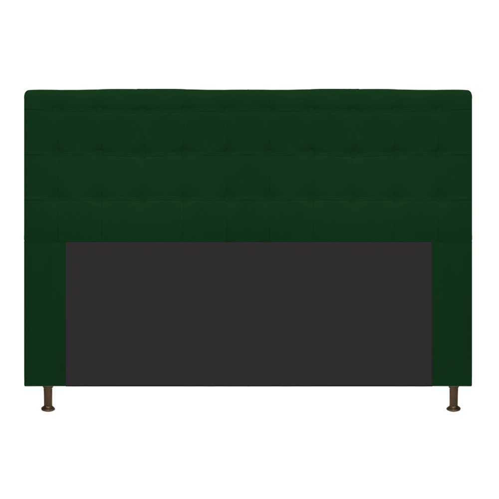 Cabeceira Estofada Dama 140 cm Casal Com Botonê  Suede Verde - Amarena Móveis