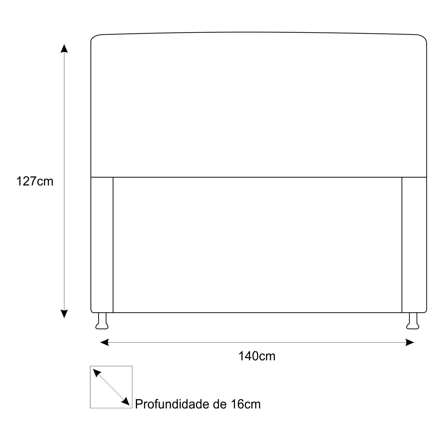 Cabeceira Estofada Dama 140 cm Casal Com Strass  Corano Branco - Amarena Móveis