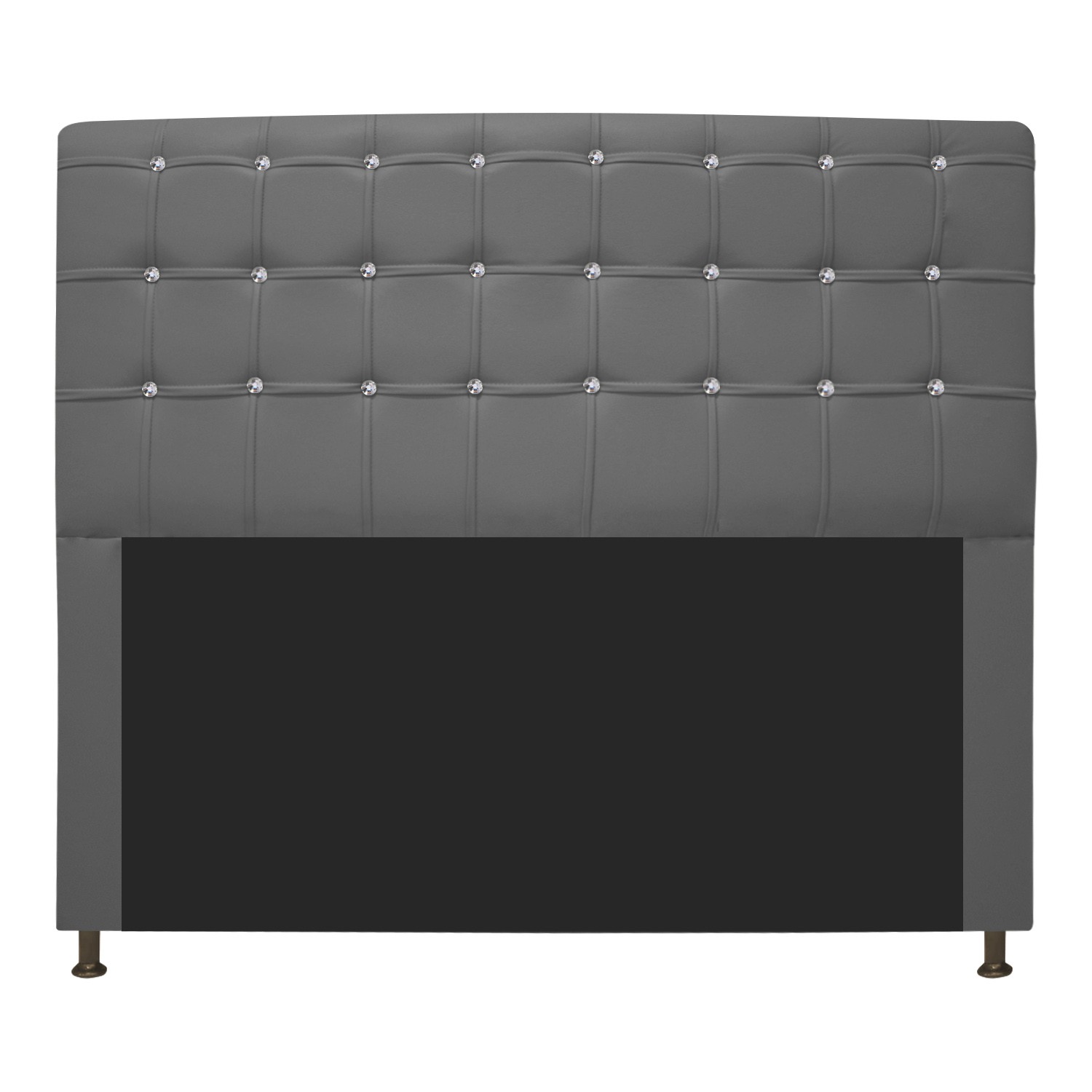 Cabeceira Estofada Dama 140 cm Casal Com Strass  Corano Cinza - Amarena Móveis