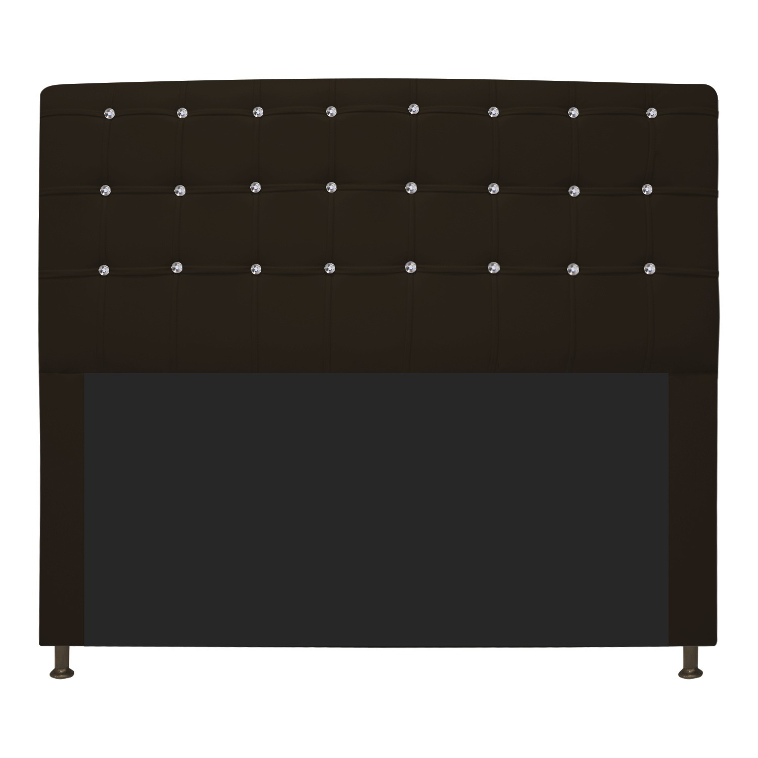 Cabeceira Estofada Dama 140 cm Casal Com Strass  Corano Marrom - Amarena Móveis