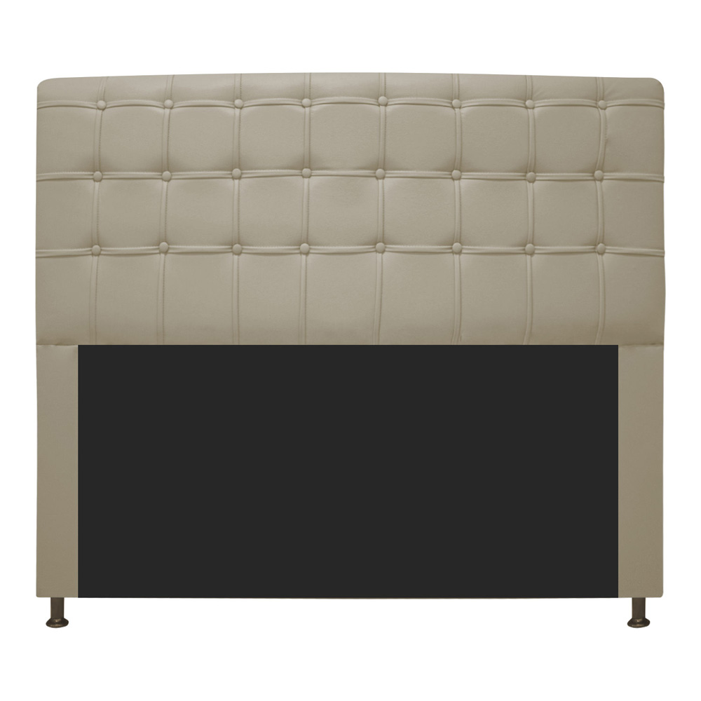 Cabeceira Estofada Dama 160 cm Queen Size Com Botonê Corano Bege - Amarena Móveis