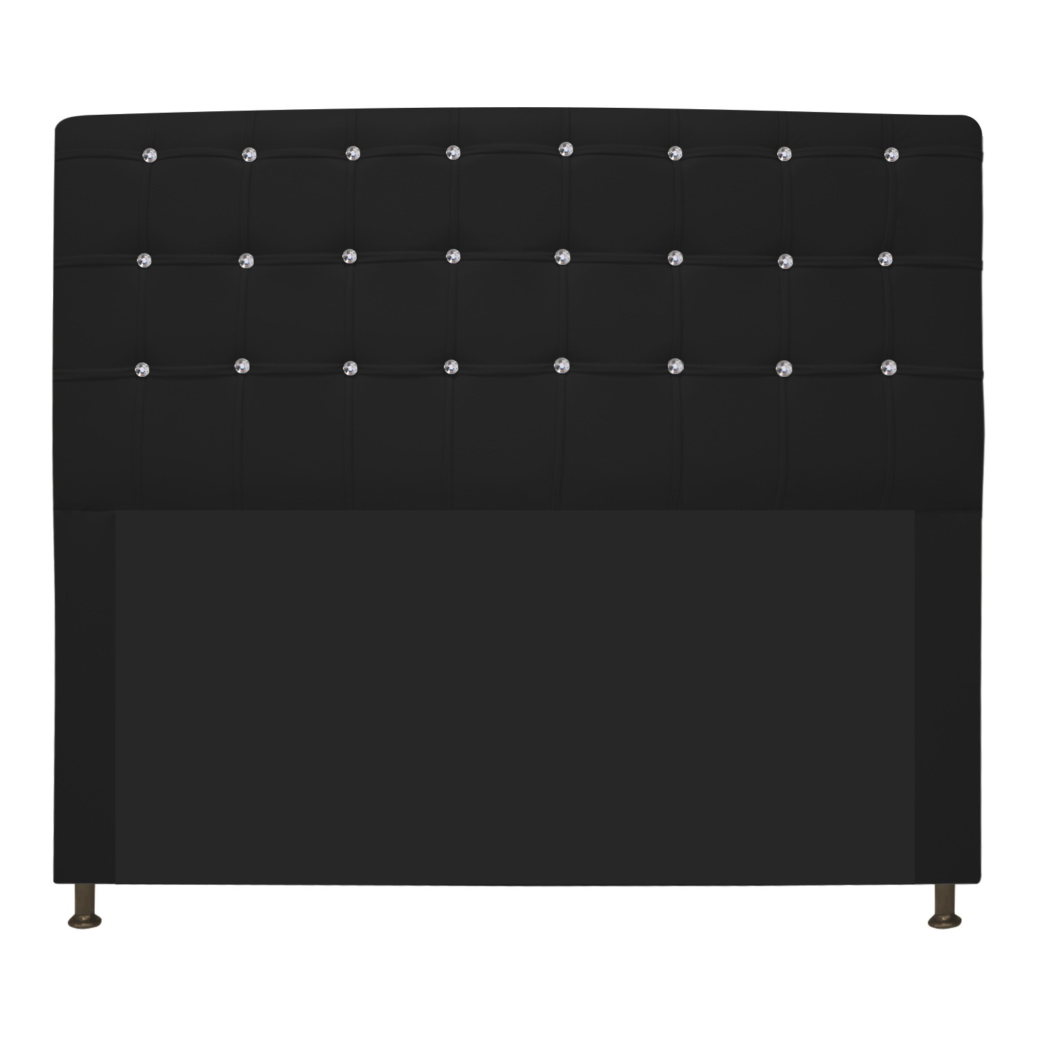 Cabeceira Estofada Dama 160 cm Queen Size Com Strass Corano Preto - Amarena Móveis