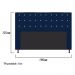 Cabeceira Estofada Dama 160 cm Queen Size Com Strass Suede Azul Marinho - Amarena Móveis