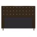 Cabeceira Estofada Dama 160 cm Queen Size Com Strass Suede Marrom - Amarena Móveis