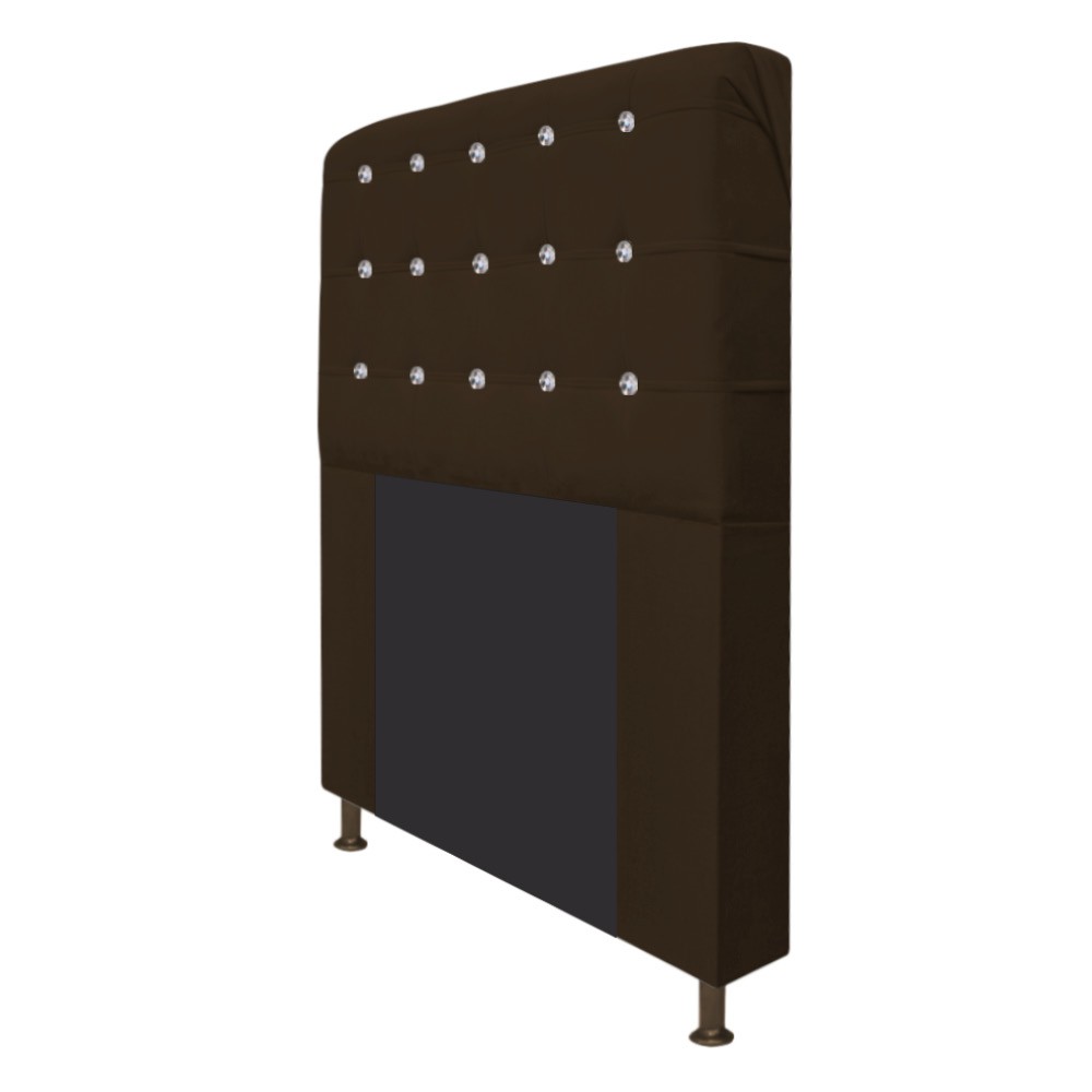 Cabeceira Estofada Dama 160 cm Queen Size Com Strass Suede Marrom - Amarena Móveis
