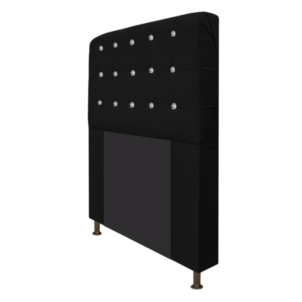 Cabeceira Estofada Dama 160 cm Queen Size Com Strass Suede Preto - Amarena Móveis