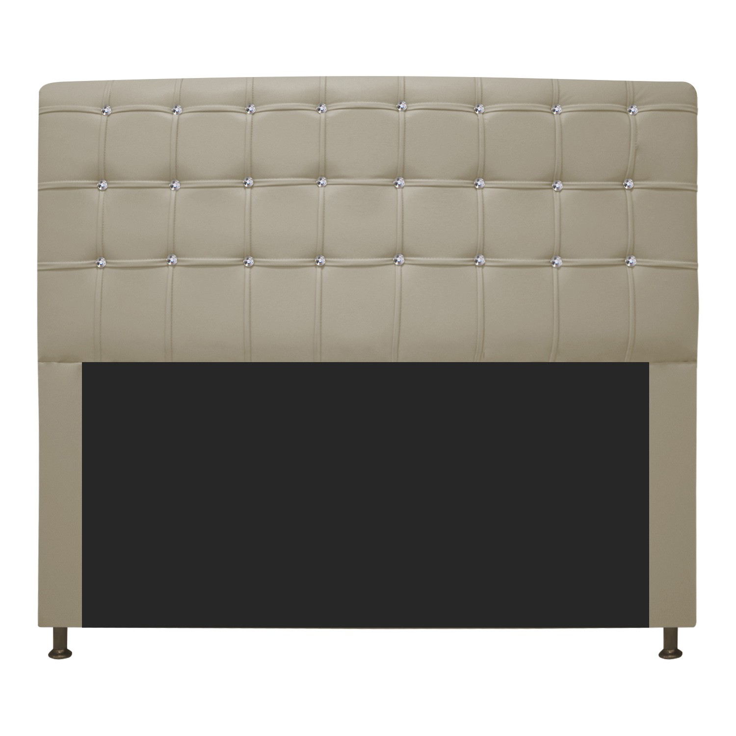 Cabeceira Estofada Dama 195 cm King Size Com Strass Corano Bege - Amarena Móveis