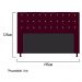 Cabeceira Estofada Dama 195 cm King Size Com Strass Suede Bordô - Amarena Móveis