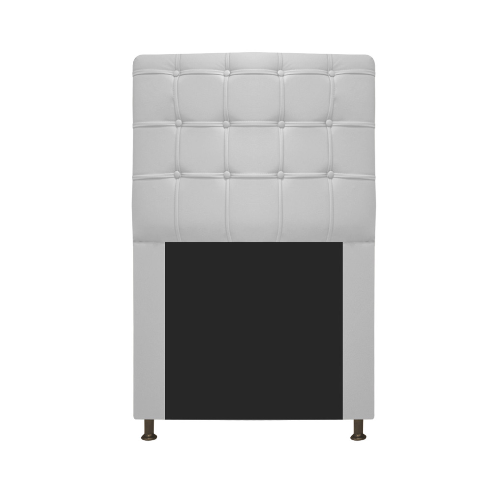Cabeceira Estofada Dama 90 cm Solteiro Com Botonê  Corano Branco - Amarena Móveis