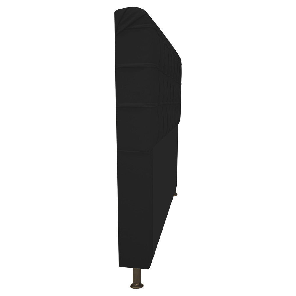 Cabeceira Estofada Dama 90 cm Solteiro Com Botonê  Corano Preto - Amarena Móveis