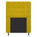 Cabeceira Estofada Dama 90 cm Solteiro Com Botonê  Suede Amarelo - Amarena Móveis