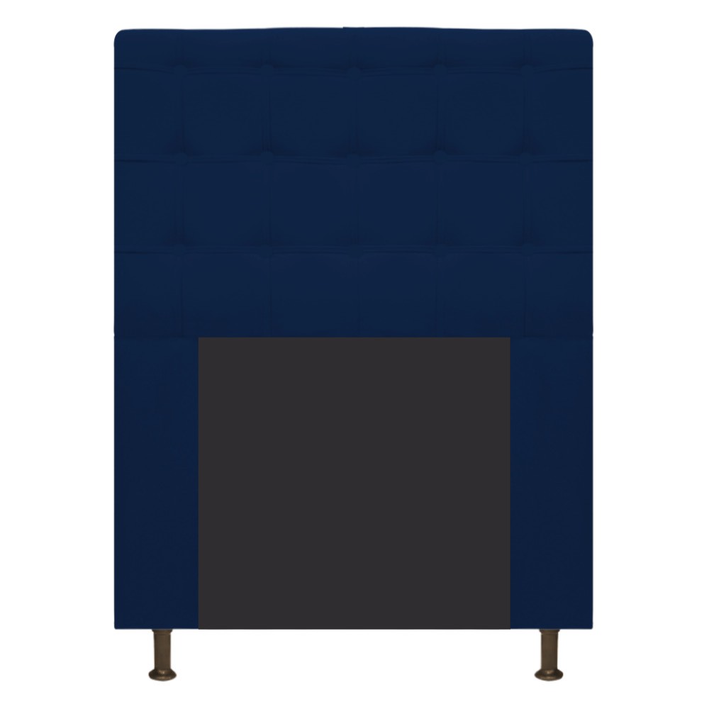 Cabeceira Estofada Dama 90 cm Solteiro Com Botonê  Suede Azul Marinho - Amarena Móveis