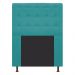 Cabeceira Estofada Dama 90 cm Solteiro Com Botonê  Suede Azul Turquesa - Amarena Móveis