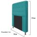 Cabeceira Estofada Dama 90 cm Solteiro Com Botonê  Suede Azul Turquesa - Amarena Móveis