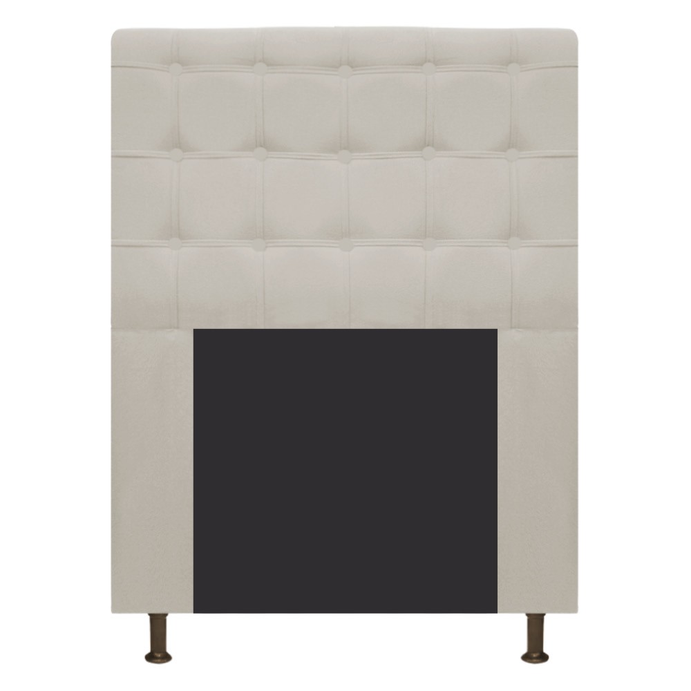 Cabeceira Estofada Dama 90 cm Solteiro Com Botonê  Suede Bege - Amarena Móveis