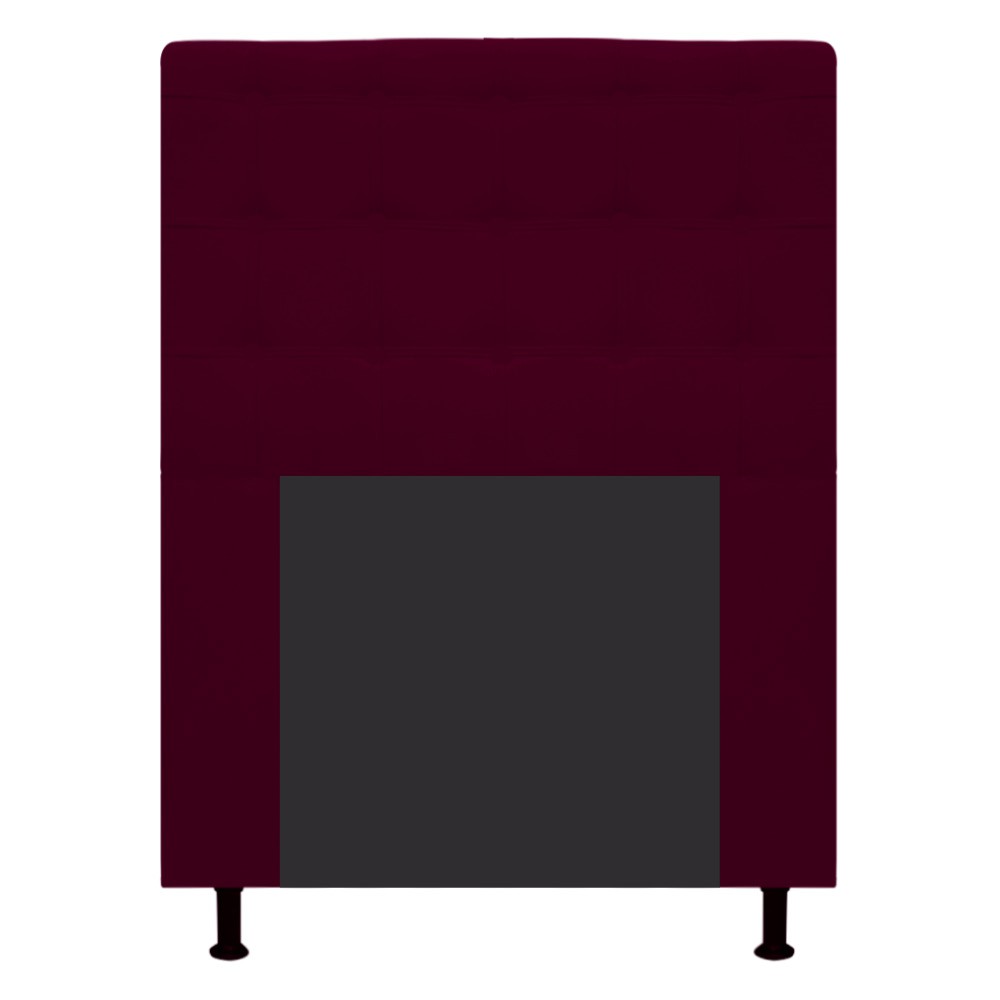 Cabeceira Estofada Dama 90 cm Solteiro Com Botonê  Suede Bordô - Amarena Móveis