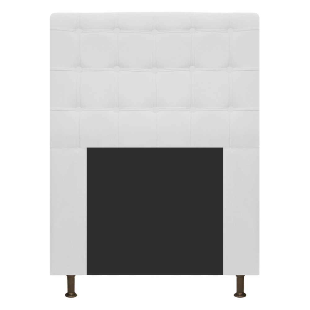 Cabeceira Estofada Dama 90 cm Solteiro Com Botonê  Suede Branco - Amarena Móveis