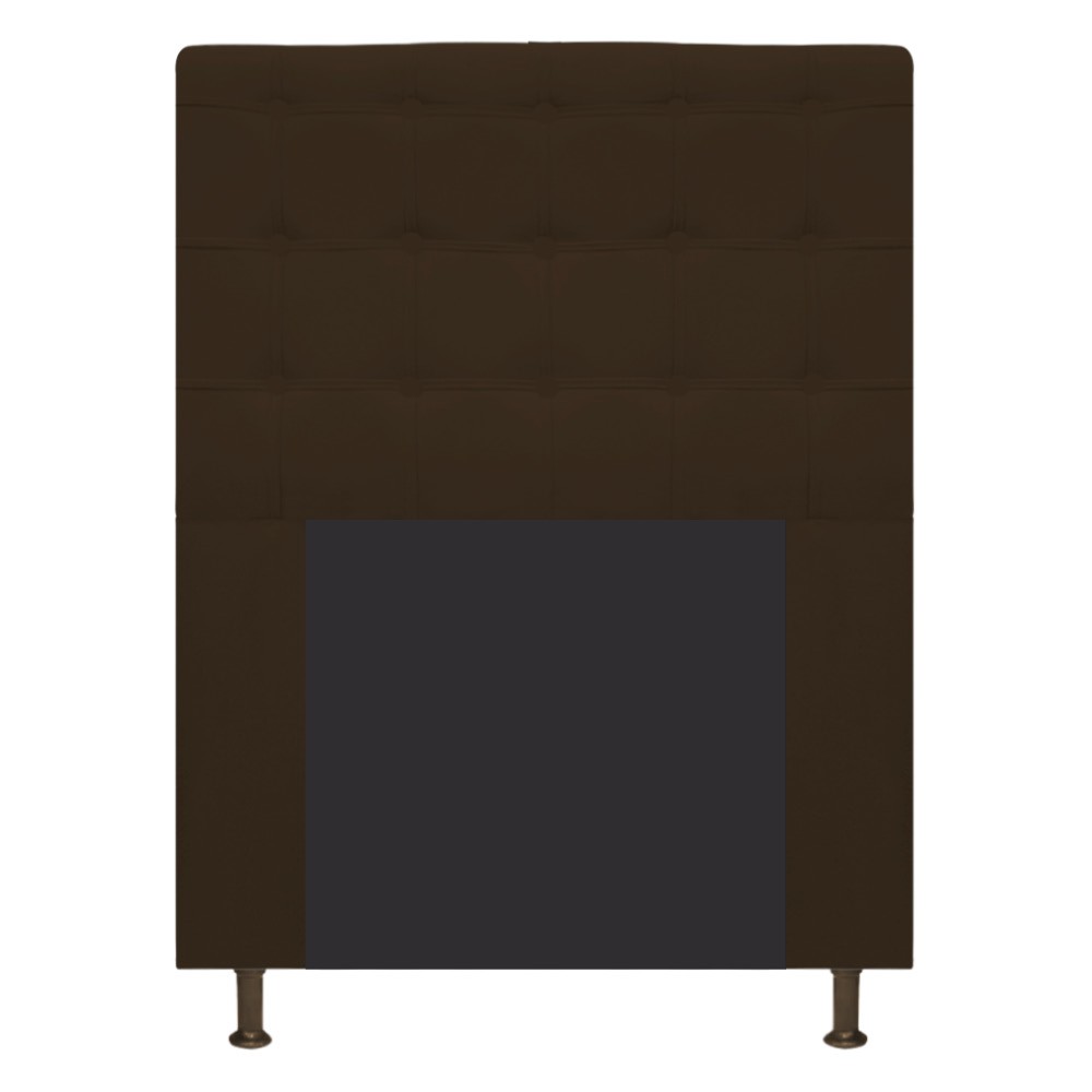 Cabeceira Estofada Dama 90 cm Solteiro Com Botonê  Suede Marrom - Amarena Móveis