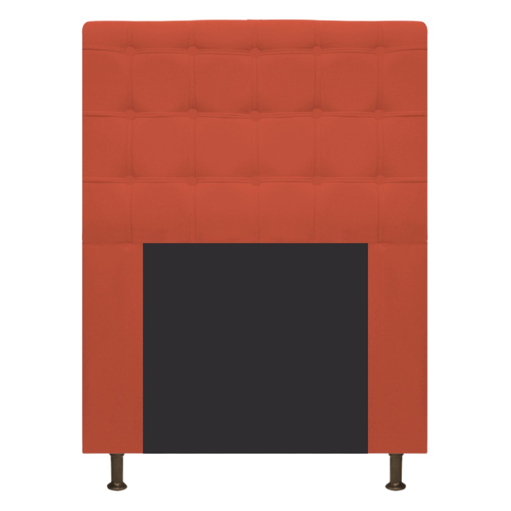 Cabeceira Estofada Dama 90 cm Solteiro Com Botonê  Suede Terracota - Amarena Móveis