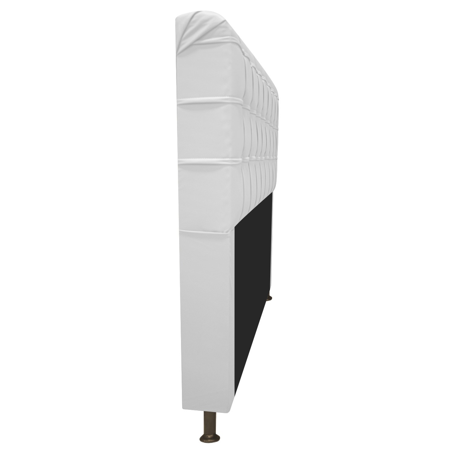 Cabeceira Estofada Dama 90 cm Solteiro Com Strass  Corano Branco - Amarena Móveis