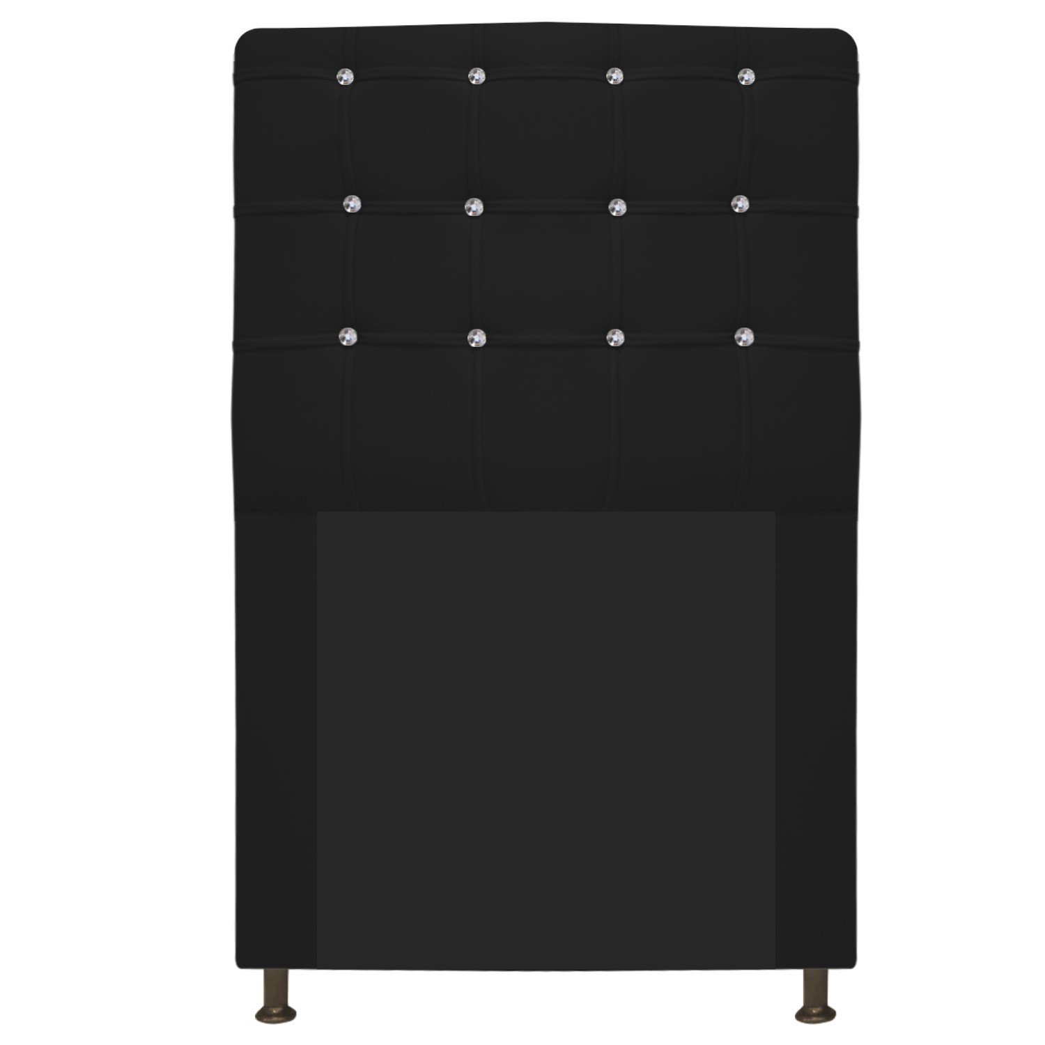 Cabeceira Estofada Dama 90 cm Solteiro Com Strass  Corano Preto - Amarena Móveis