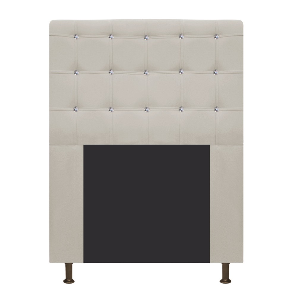 Cabeceira Estofada Dama 90 cm Solteiro Com Strass  Suede Bege - Amarena Móveis