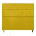 Cabeceira Estofada Damares 140 cm Casal Com Botonê  Suede Amarelo - Amarena Móveis