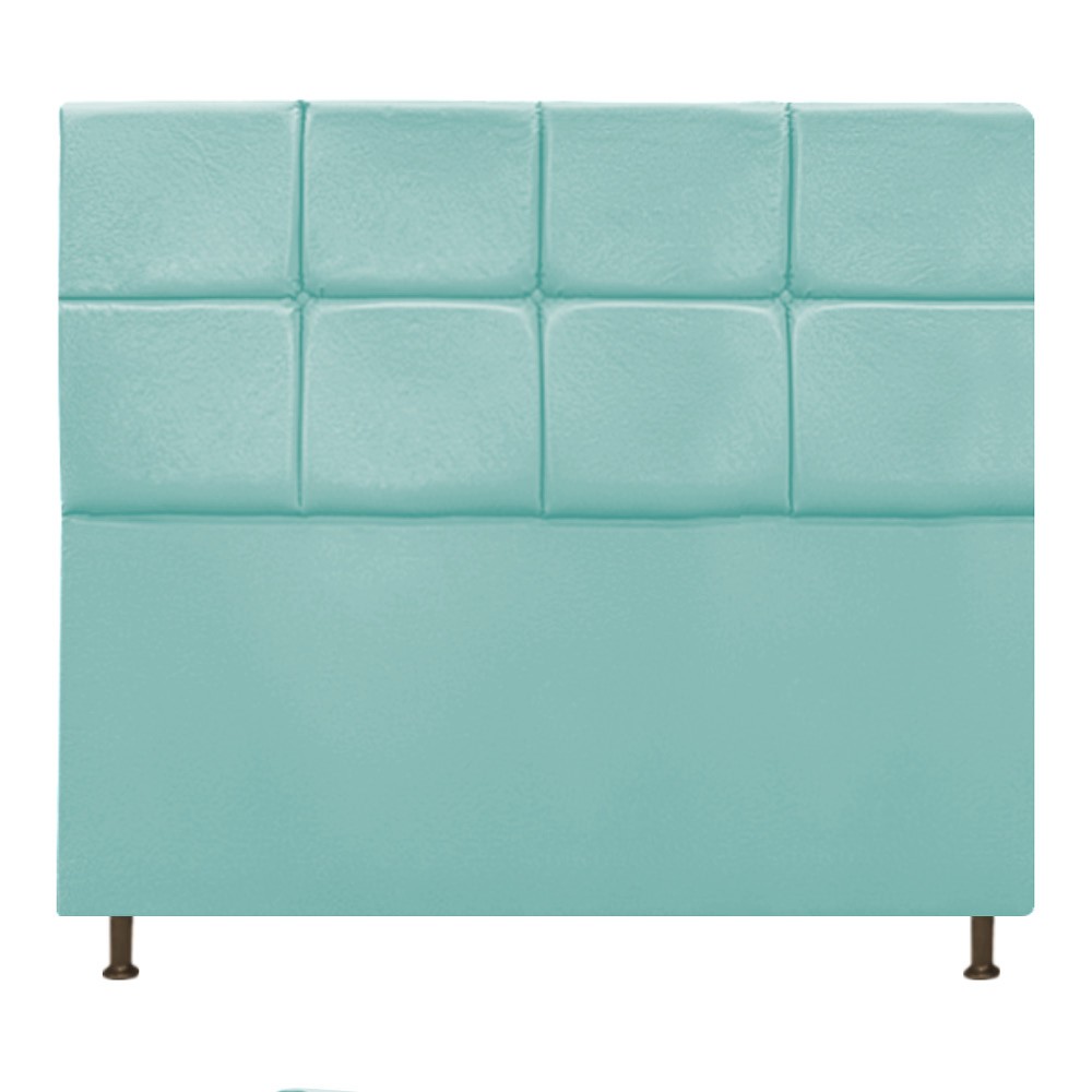 Cabeceira Estofada Damares 140 cm Casal Com Botonê  Suede Azul Tiffany - Amarena Móveis