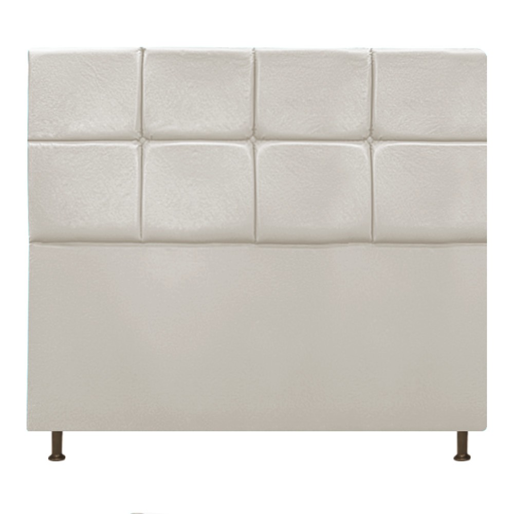 Cabeceira Estofada Damares 140 cm Casal Com Botonê  Suede Bege - Amarena Móveis