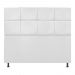 Cabeceira Estofada Damares 140 cm Casal Com Botonê  Suede Branco - Amarena Móveis