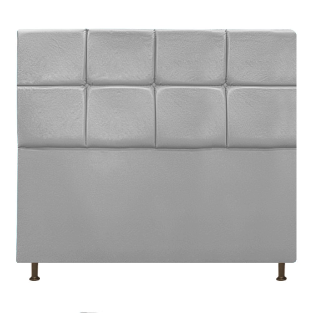 Cabeceira Estofada Damares 140 cm Casal Com Botonê  Suede Cinza - Amarena Móveis